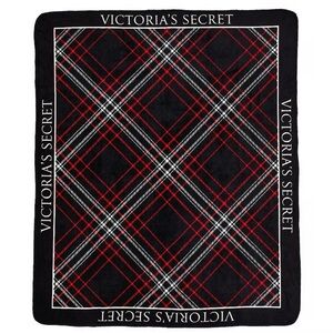 Victoria's Secret Black and Red Plaid Blanket
